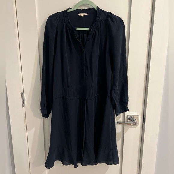 Rebecca Taylor silk knee-length dress navy blue size 12. 100% silk - Picture 5 of 6